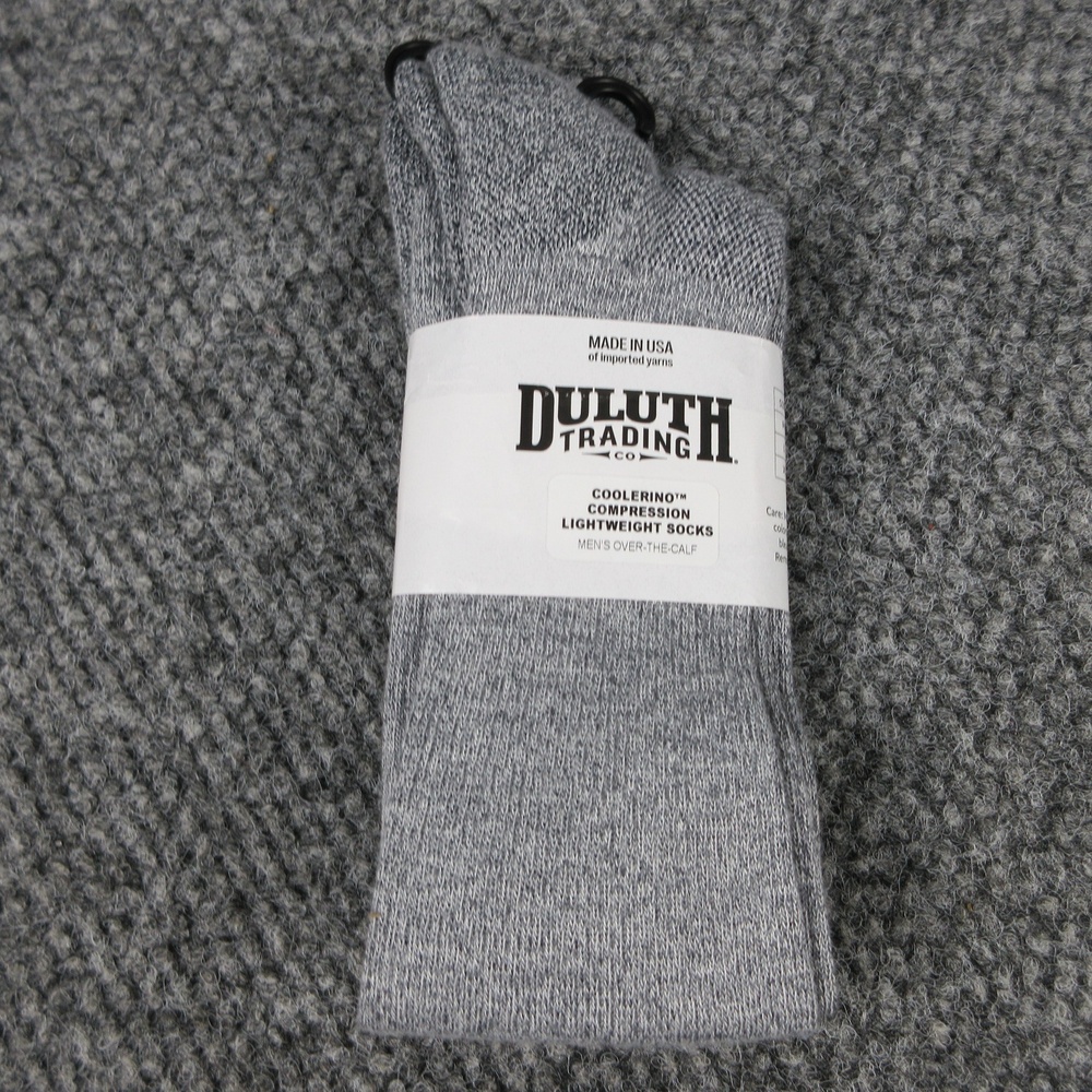 Duluth Trading Co. Socks Mens XLG Gray Over-The-Calf Merino Wool Compression NWT